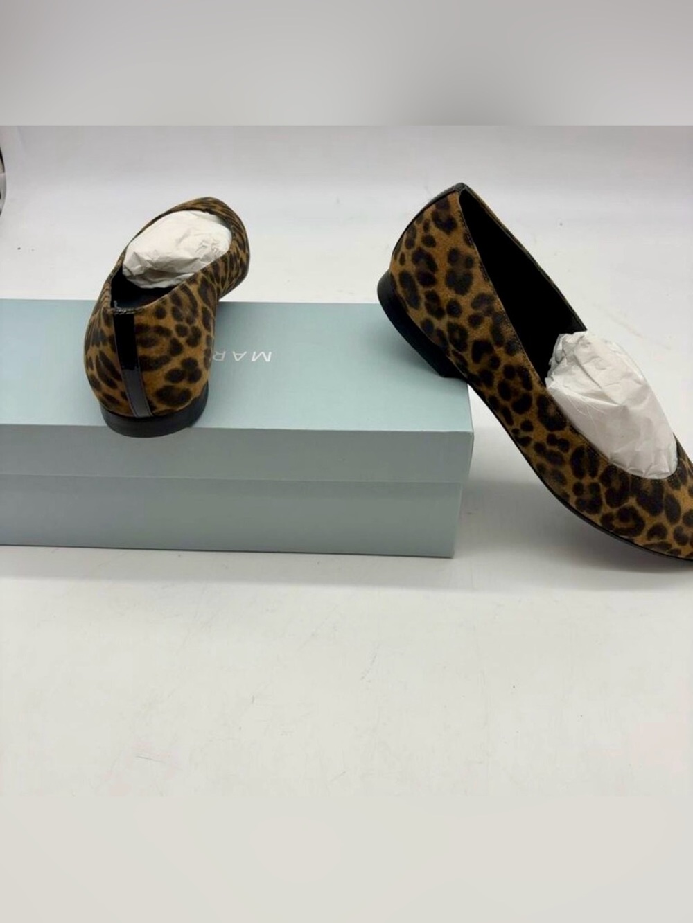 Quiet luxury brand Margaux Ballet Flat Loafer, leopard print NWT, original box